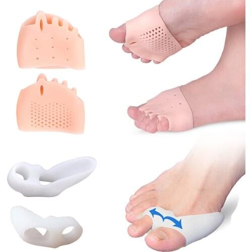 Silicone Forefoot Pads Gel Insoles Pedicure Socks Toe Separator Cushion Pad Finger Toe Protector Pedicure Foot Care Tools