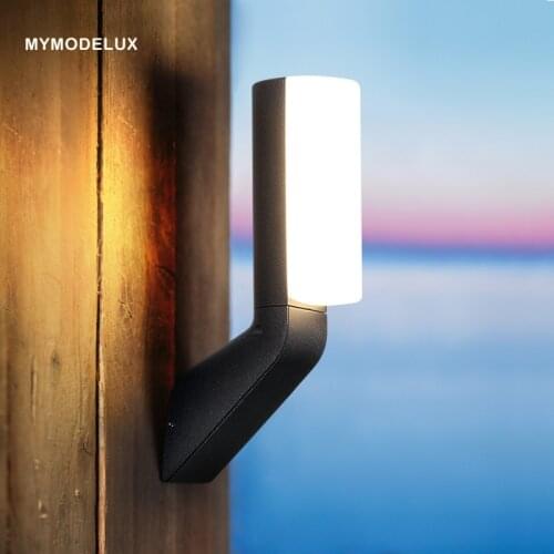 Modern LED Outdoor Lighting Garden Wall Light Balcony Lamps Waterproof Aluminum Gate Porch Lights White AC100-240V 2W Black