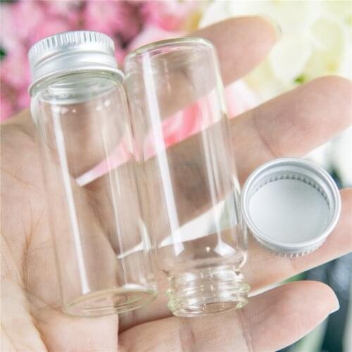 22*60*14mm 14ml Glass Bottles With Metal Cap Empty Small Wishing Bottle Glass Vials Jars 100pcslot