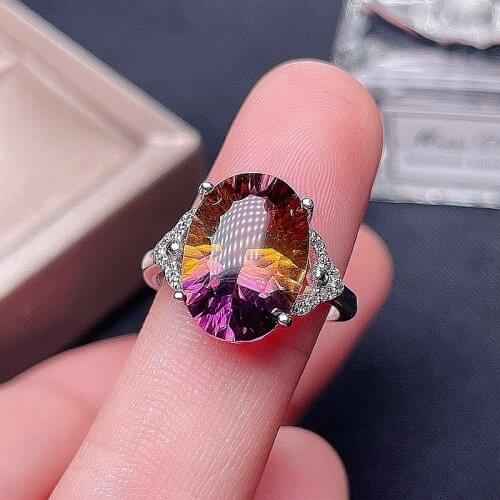 Super beautiful ring Natural amethyst lady ring, 925 silver, novel craftsmanship, beautiful colors