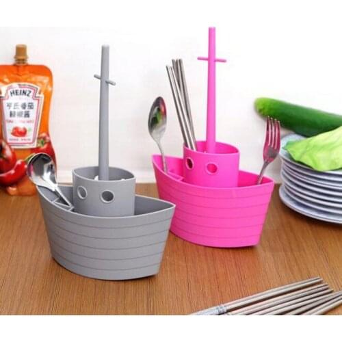 1PC Boat Shape Kitchen Draining Tray Dish Drainer Drying Rack Colanders Basket Chopsticks Knife Fork Holder Dish Rack KX 031