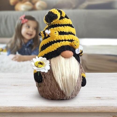 Baby Girls Room Decorations Bumble Bee Striped Gnome Easter Faceless Doll For Room Hanging Ornament Doll Decorative Plush Toys