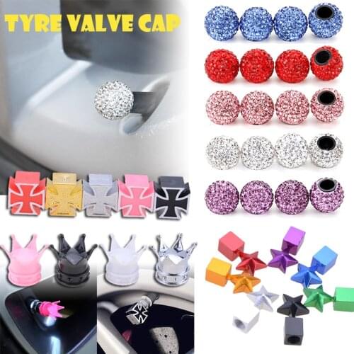4psc Universal Car Wheel Tire Valve Caps, Tyre Rim Stem Covers,Aluminum Alloy Car Styling Accessories Parts