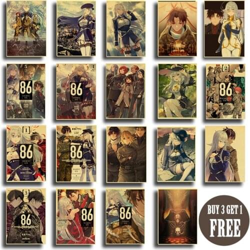 Vintage Anime Series TV Show 86 Eghtysix-Run through the battlefront Retro Paper Poster For Wall Art Home Decor Living Room