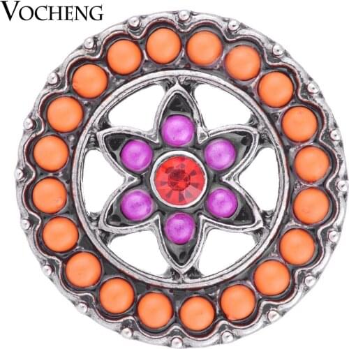 Vocheng Snap Charms 4 Colors Hexagram Hollow out Round Bead 18mm Vn-1089
