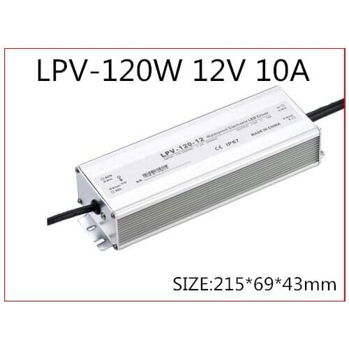 120W 12V 10A LED constant voltage waterproof switching power supply IP67 for led drive LPV-120-12