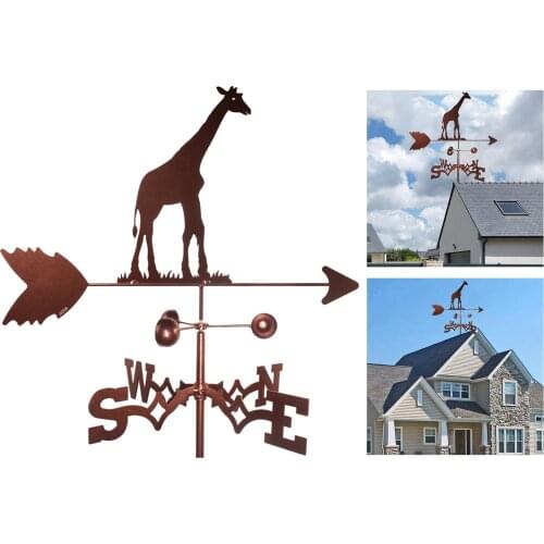 Iron Giraffe Wind Vane Weather Vane Art Durable Garden Stake