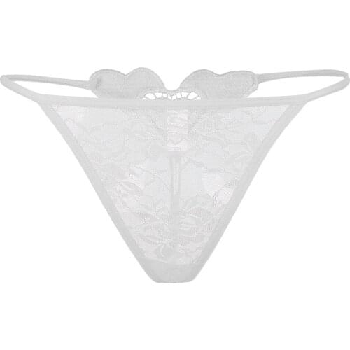 Womens T-Back Thong Lace Underwear Heart Design G-string Panties