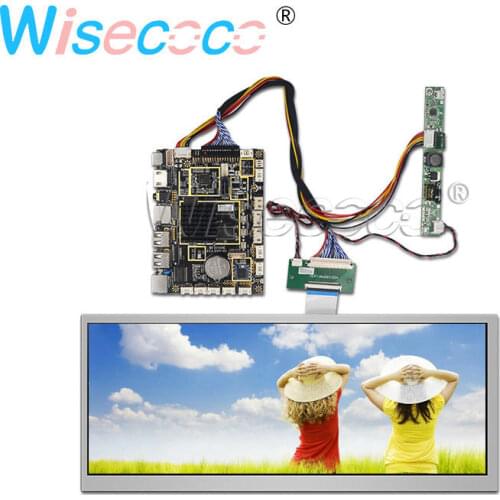 Wisecoco 12.3" bar display 1920*720 IPS LCD screen high brightness + LVDS 50pin to MIPI USB HOST OTG Android system driver board