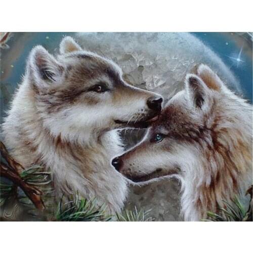 Snow Wolf Printed 11CT Cross-Stitch Kit DIY Embroidery DMC Threads Craft Needlework Handmade Sewing Mulina Gift