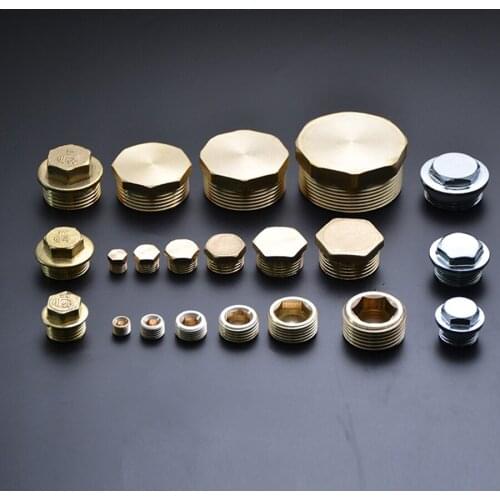 1PCS Copper Hexagon Pipe 1/8" 1/4" 3/8" 1/2" 3/4" 1" - 2" BSP Male Countersunk End Plug Fitting Water Gas Oil