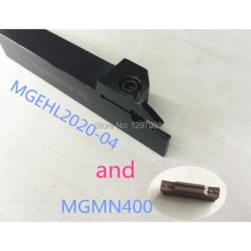 1PCS MGEHL2020-4 20*20*125MM External Grooving Turning Lathe Tool Holder and 1PCS MGMN400 LDA Carbide Grooving Inserts