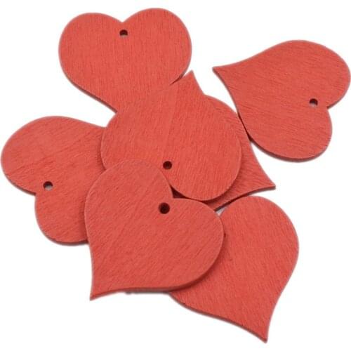 100Pcs Love Heart Shape Wooden Buttons Sewing Tool Party Scrapbooking Decor