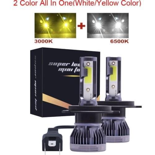 2PCS Combo 2/4-Side LED 16000LM Mini Car Headlight Bulbs H7 H8 H9 H11 Headlamps Kits 9005 HB3 9006 HB4 Auto Lamps 6000K 6500K