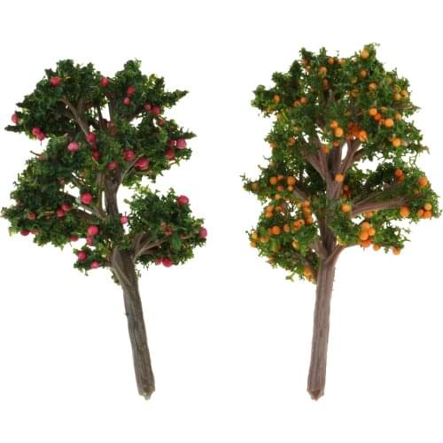 2PCS Mini Fruit Trees Plants Miniature Dolls House Garden Accessory Plant Fairy Ornaments