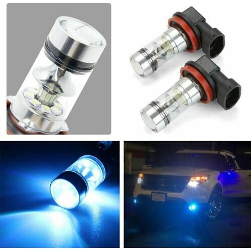 360° Headlight Bulb Fog Lamp H8 H9 Ice Blue 100W 12V 2323 2x 3600LM 8000K