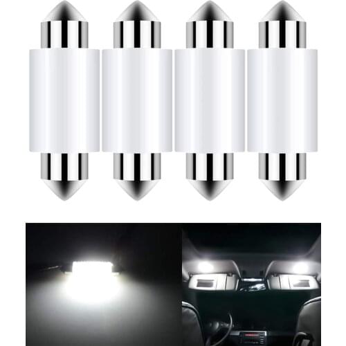4pcs 36MM CAN-Bus Error Free 6418 6411 6461 DE3425 C5W 3030 6 SMD LED Festoon Bulb Car Interior Dome Map Door Light White 9V-18V