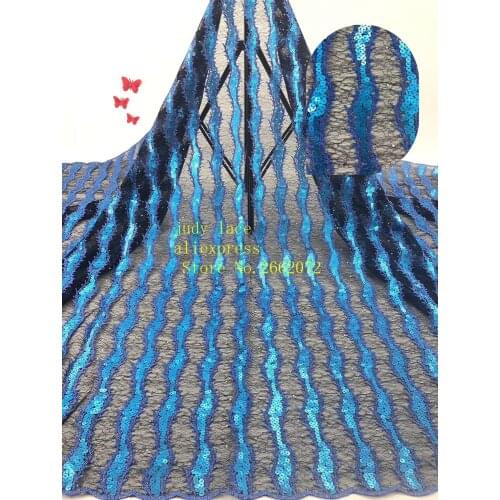 7 color embroidery sequins hot drill stripe style fashionable European and American style fabric used for dress design RF101