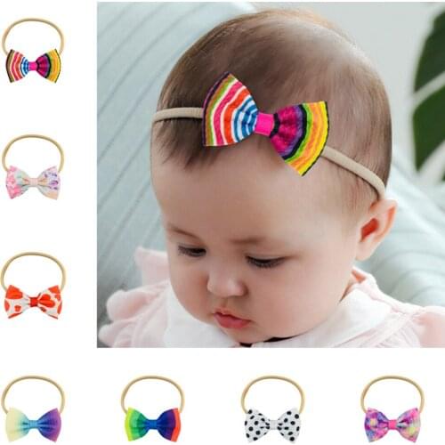 88PCS Baby 3 Inch Printing Bow Knot Nylon Headband Soft Hairbands Hair Accessories For Kids Girls Newborns Infants Toddlers