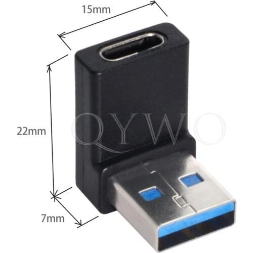 90 Degree Down angle USB 3.1 Type C Female to USB 3.0 A Male Data Adapter for Laptop Desktop