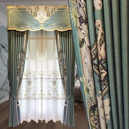 American modern simple, light luxury high-grade jacquard high precision material living room bedroom shading and heat insulation