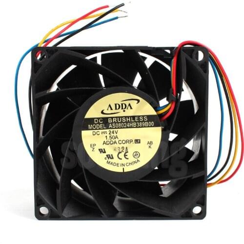 AS08024HB389B00 24V 1.5a 8038 4-line PWM converter fan 6 Month Warranty