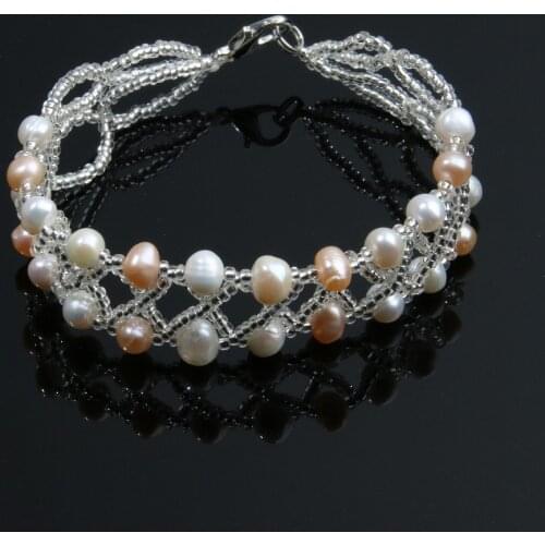 2020 High Quality Freshwater Pearl Bracelets Bangles For Women 5-6mm Real Pearl Jewelry Wrap Beads Bracelet Fine Jewelry