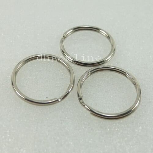 1000 Pcs Keyring 1" 25mm Keychain Split Ring For Snap Hook buckle key Nickle Wholesale