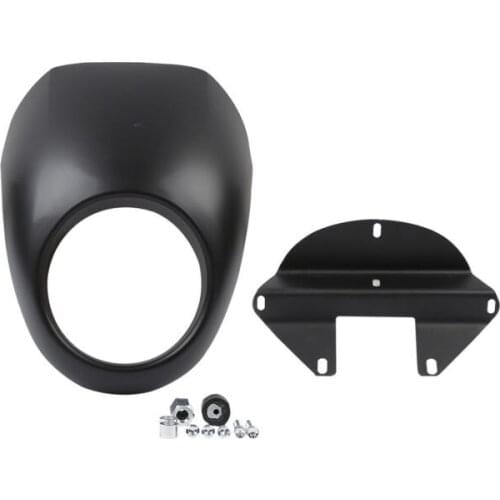 Motorcycle Painted ABS Black Front Headlight Fairing For Harley Sportster Dyna FX XL 883 1200 5.75"39mm FORK 1973-up