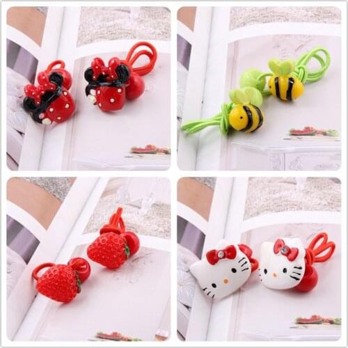 Cute baby girl kids elastic hair ties rubber bands summer accessories for child hair rope ornaments scrunchie Ponytail Holder
