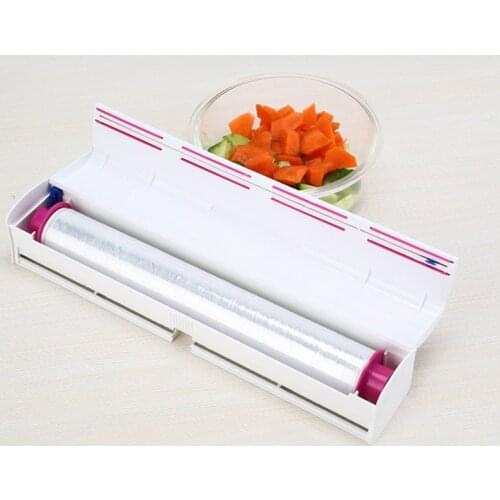 Food Plastic Cling Wrap Dispenser Preservative Film Cutter Kitchen Tool Accessories Cooking Tools