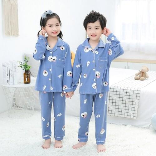 Girls Home Sleepwear Baby Kids Pajamas Set Children 3D Cartoon Printed Long Sleeve Cardigan Pyjamas Clothing Suit Casual Pijama