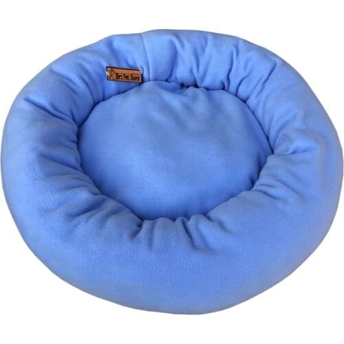 Fleece Bagel Cat Bed, Small Breed Dog Bed, 50cm Diameter