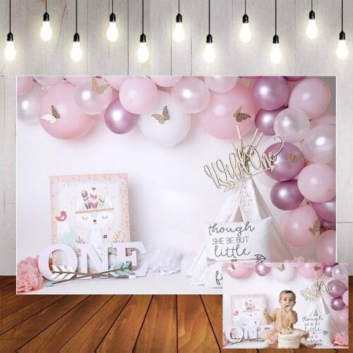 Mehofond Photography Background Wild Animals Balloon Tent Princess Girl Baby First Birthday Party Portrait Backdrop Photo Studio