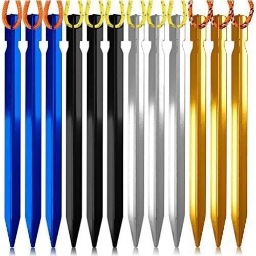 4Pcs/Set Tent Stakes Pegs 7075Aluminium Tent Nail Lightweight with Reflective Rope for Outdoor Camping Hiking