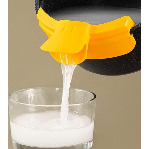 Kitchen Anti-spill Funnel Silicone Pour Soup Funnel for Pots Pans Bowls Jars Water Deflector Kitchen Gadgets Tools