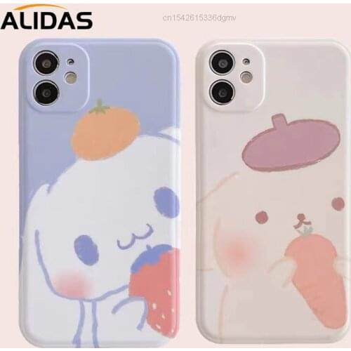 Kawaii Cartoon For Iphone 12 11 Pro Max 7 8 X XS XR SE 2020 Plus Mobile Phone Case Soft Cover Sanrioed Cinnamoroll Pom Pom Purin