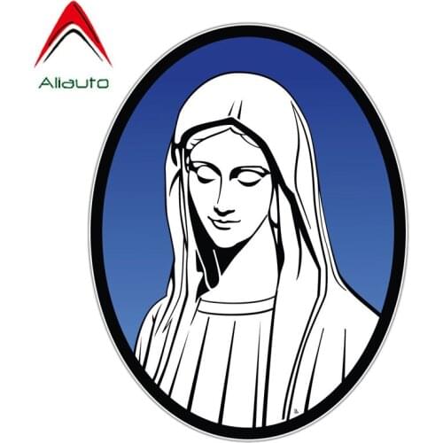 Aliauto Waterproof Motorcycle Car Sticker Saint Mary Jesus Mother God Accessories Personality Reflective Decal PVC,13cm*10cm