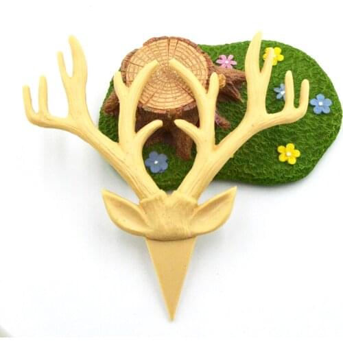 New Christmas Series Antlers Sika Deer Silicone Fondant Cake Mould Baking Tools Wraps Ornaments