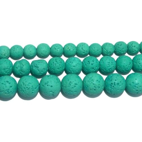 Wholesale Natural Stone Green Rock Lava Round Loose Beads 6 8 10 MM Pick Size For Jewelry Making Charm DIY Bracelet Necklace