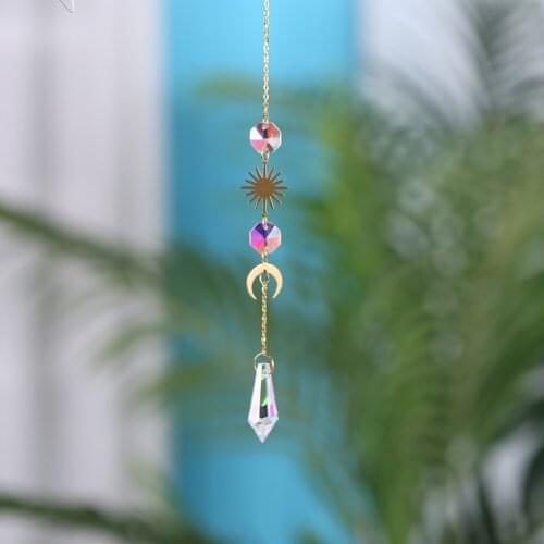 Home Garden Car Hanging Decoration Craft Gifts Crystal Sun Chandelier Pendant Prism Home Hanging Lamp Ornament