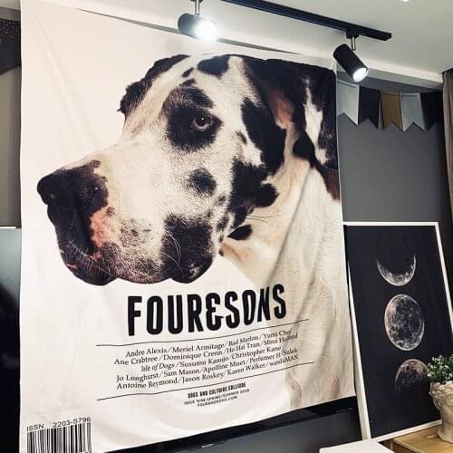 Dalmatian Wall Hanging Tapestry Big Spoted Dog Headboard Curtain Dog Lovers Home Decoration Living Room Pet Shop Decorations