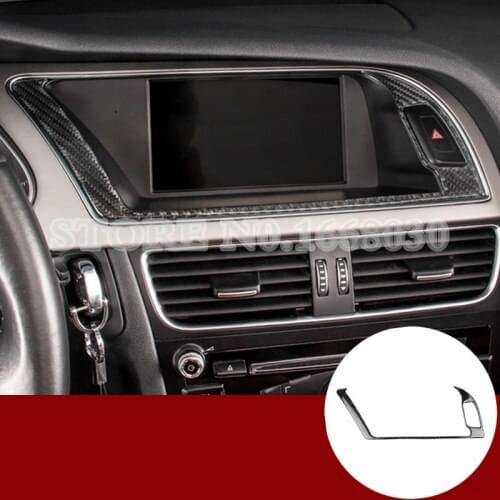 Carbon Fiber Center GPS Navigation Frame Cover Trim For Audi A5 S5 2008-2016 1pcs Car Decoration Car Accesories Interior