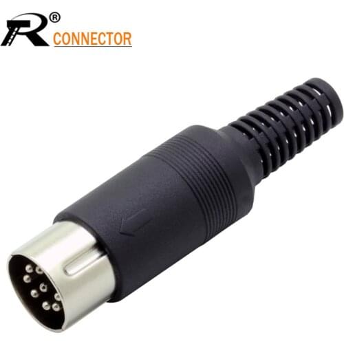 3PCS 8Pin DIN Male Solder Connector With Plastic Handle Soldering cables DIY Wire Connector Fits Cable Size Up to 6.5mm