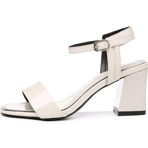 Open-Toe Thick-Heeled Sandals, Flat Buckle Solid Color Shoes For Women, WomenS Platform Shoes
