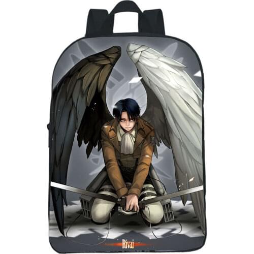 Attack On Titan School Bag Kindergarten Small Backpack Anime Cartoon 3D Printing Boy Girl Small Bookbag Customization Knapsack