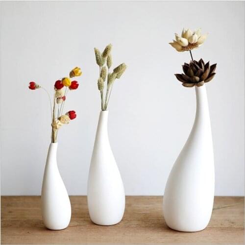 Modern Ceramic Vases Porcelain Flower Container Pot White Vases Home Decor Craft Ornament