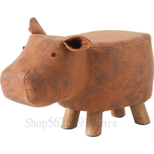 Animal stool children cartoon stool baby change shoes stool creative wear shoes stool solid wood home