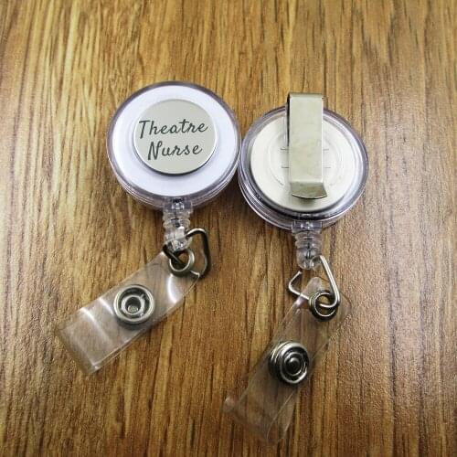 Theatre nurse ID Badge Reel gift for him/her friend family retractable recoil id badge holder work fun