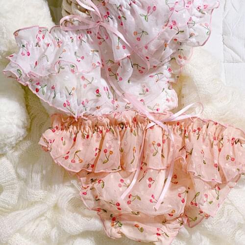 Sexy Panties Briefs for Women Lolita Girl Transparent Ruffles Low-Waist Underpant Cute Thong Female Seamless Lingerie Underwear